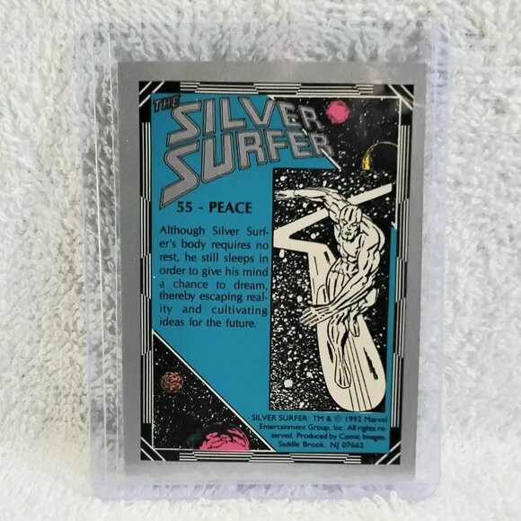 3/$25 Mint 1992 Marvel's Silver Surfer Prizm Peace Card 55!! - Picture 2 of 2